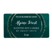 Abstracte moderne groene en gouden zandel-etikette etiket (Voorkant)