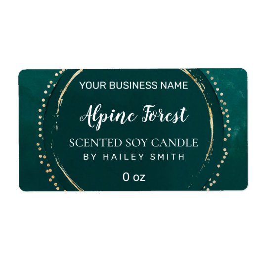 Abstracte moderne groene en gouden zandel-etikette etiket (Voorkant)