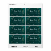 Abstracte moderne groene en gouden zandel-etikette etiket (Full Sheet)