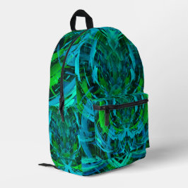 Abstracte moderne groene kunst bedrukte rugzak
