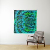 Abstracte moderne groene kunst wandkleed (In Situ (horizontaal))
