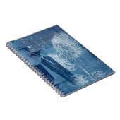 Abstracte moderne grunge blauwe kunst notitieboek (Rechterzijde)