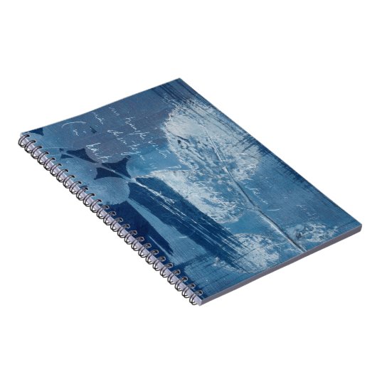 Abstracte moderne grunge blauwe kunst notitieboek (Rechterzijde)