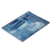 Abstracte moderne grunge blauwe kunst notitieboek (Linkerzijde)