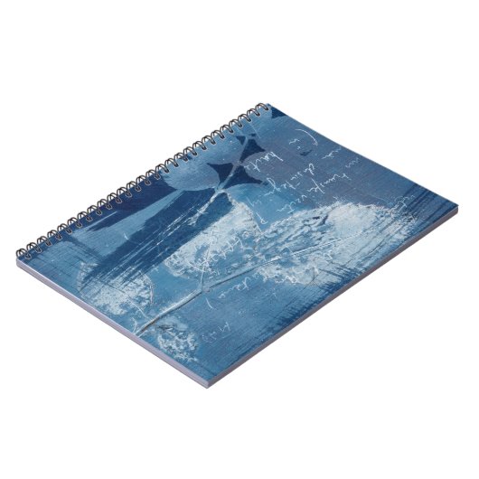 Abstracte moderne grunge blauwe kunst notitieboek (Linkerzijde)