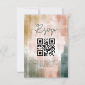 Abstracte moderne Herfst Boho Wedding RSVP Kaartje (Voorkant)