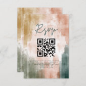 Abstracte moderne Herfst Boho Wedding RSVP Kaartje (Voorkant / Achterkant)