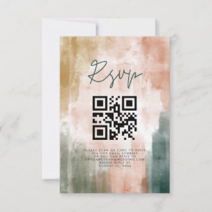 Abstracte moderne Herfst Boho Wedding RSVP Kaartje