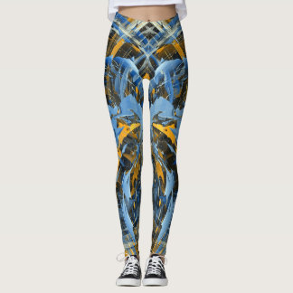 Abstracte moderne ijskunst met wervelende vormen leggings
