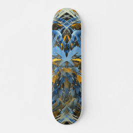 Abstracte moderne ijskunst met wervelende vormen persoonlijk skateboard