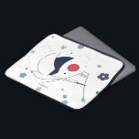 Abstracte moderne illustratie van de vliegkraan laptop sleeve<br><div class="desc">Moderne abstracte illustratie van de vliegkraan. Witte achtergrond met blauwe en rode kleuren.</div>