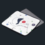 Abstracte moderne illustratie van de vliegkraan laptop sleeve<br><div class="desc">Moderne abstracte illustratie van de vliegkraan. Witte achtergrond met blauwe en rode kleuren.</div>