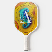 Abstracte moderne juwelen en goudmetalen pickleball paddle (Voorkant)
