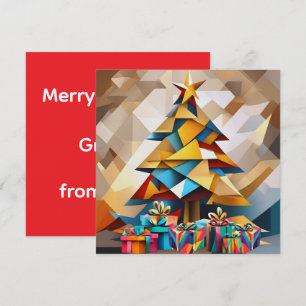 Abstracte moderne kerstboom plat kaart