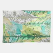 Abstracte moderne kerstboom Waterverf kunst Theedoek (Horizontaal)