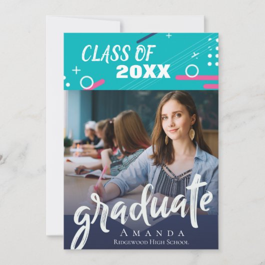 Abstracte moderne klasse van 2025 foto Afstuderen Kaart (Voorkant)