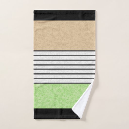 Abstracte moderne kleuren beige mint groen wit bla bad handdoek (Handdoek)