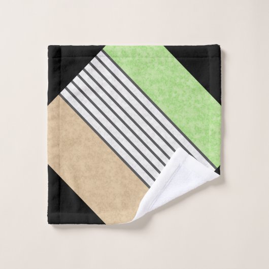 Abstracte moderne kleuren beige mint groen wit bla bad handdoek (Wasdoekje)