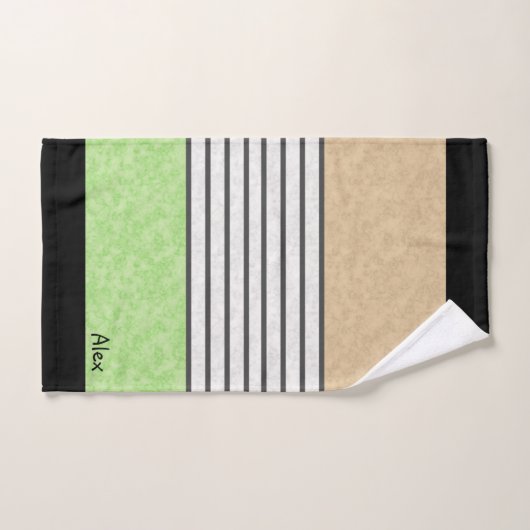 Abstracte moderne kleuren beige mint groen wit bla bad handdoek (Handdoek)