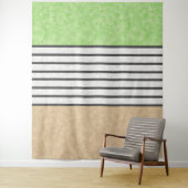 Abstracte moderne kleuren beige mint groen wit bla wandkleed (In situ)