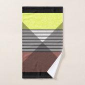 Abstracte moderne kleuren bruin gele citroen bl bad handdoek (Handdoek)