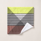 Abstracte moderne kleuren bruin gele citroen bl bad handdoek (Wasdoekje)