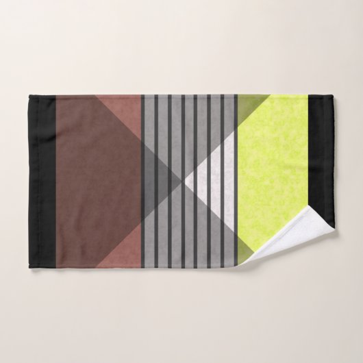 Abstracte moderne kleuren bruin gele citroen bl bad handdoek (Handdoek)