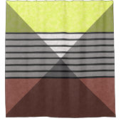 Abstracte moderne kleuren bruin gele citroen bl douchegordijn (Voorkant)