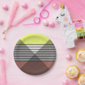 Abstracte moderne kleuren bruin gele citroen bl papieren bordje (Feest)