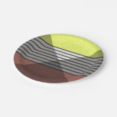 Abstracte moderne kleuren bruin gele citroen bl papieren bordje (Gekanteld)