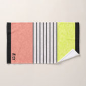 Abstracte moderne kleuren koraalroze kalk groen wi bad handdoek (Handdoek)