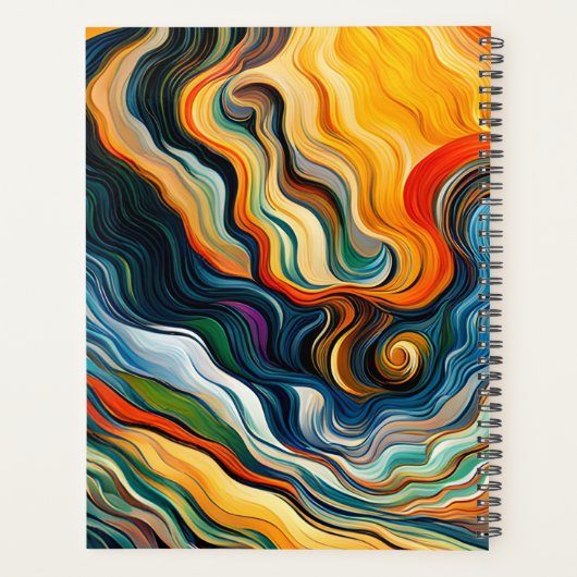 Abstracte moderne kleurengolven planner (Achterkant)