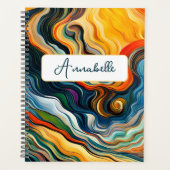 Abstracte moderne kleurengolven planner (Voorkant)