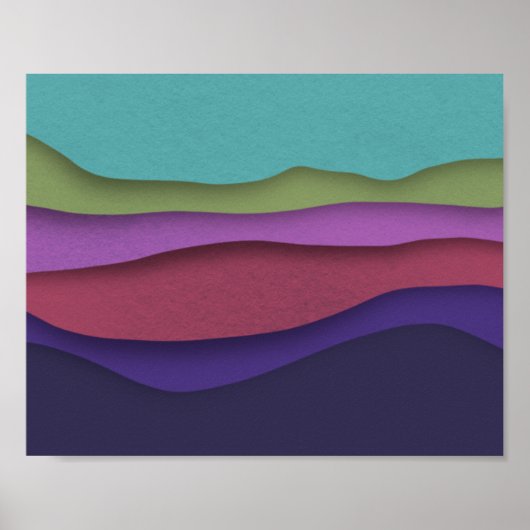 Abstracte moderne kleurengolven poster (Voorkant)