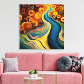 Abstracte moderne kleurenrivieren canvas afdruk (Insitu (Woonkamer))