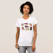 Abstracte moderne kleurrijke Afrikaanse stamgezich T-shirt (Voorkant volledig)