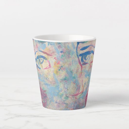 Abstracte moderne kleurrijke "Fancy" latte Mok (Voorkant)