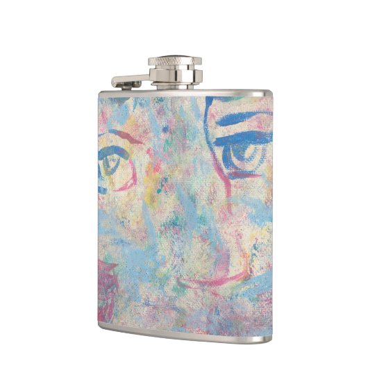 Abstracte moderne kleurrijke "Fancy verpakte kolf Heupfles (Links)