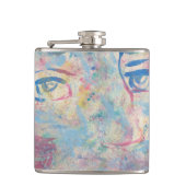 Abstracte moderne kleurrijke "Fancy verpakte kolf Heupfles (Voorkant)