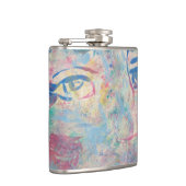 Abstracte moderne kleurrijke "Fancy verpakte kolf Heupfles (Rechts)