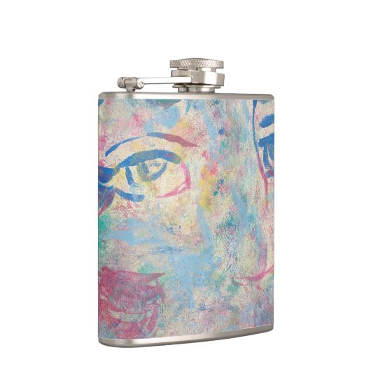 Abstracte moderne kleurrijke "Fancy verpakte kolf Heupfles (Rechts)