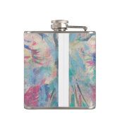 Abstracte moderne kleurrijke "Fancy verpakte kolf Heupfles (Achterkant)