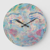 Abstracte moderne kleurrijke "Fancy" wandklok (Voorkant)