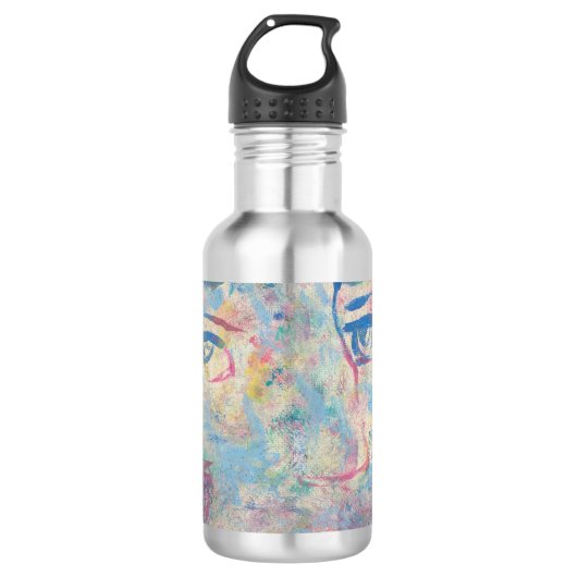 Abstracte moderne kleurrijke "Fancy" waterfles (Voorkant)