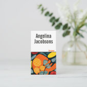 Abstracte moderne kleurrijke gewaagde typografie visitekaartje (Staand voorkant)