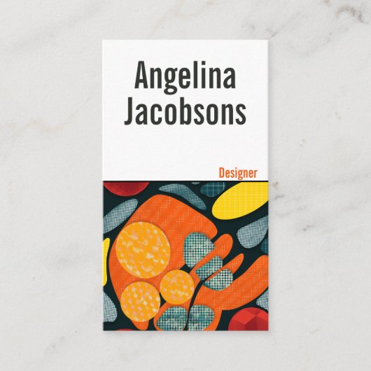 Abstracte moderne kleurrijke gewaagde typografie visitekaartje (Voorkant)