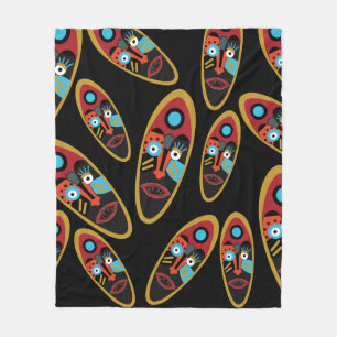 Abstracte moderne kleurrijke gezichtstatoeagekunst fleece deken