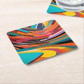 Abstracte moderne kleurrijke, heldere patroonkunst kartonnen onderzetters (Schuin)