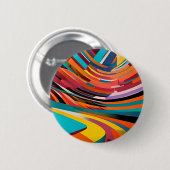 Abstracte moderne kleurrijke, heldere patroonkunst ronde button 5,7 cm (Voorkant /achterkant)