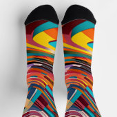 Abstracte moderne kleurrijke, heldere patroonkunst sokken (Top)
